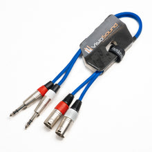 Load image into Gallery viewer, 2 x Male XLR to 2 x 6.35mm 1/4' Stereo TRS Jack Balanced Twin Lead / Patch Cable - 3 Colours