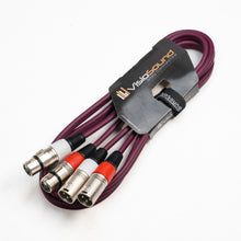 Load image into Gallery viewer, 2 x Male XLR to 2 x Female XLR Balanced Microphone Twin Lead / Audio Patch Cable - 3 Colours