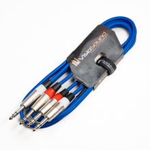 Load image into Gallery viewer, 2 x 6.35mm 1/4' Stereo TRS Jack Balanced Twin Lead / Signal Audio Patch Cable - 3 Colours