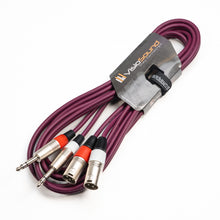 Load image into Gallery viewer, 2 x Male XLR to 2 x 6.35mm 1/4' Stereo TRS Jack Balanced Twin Lead / Patch Cable - 3 Colours