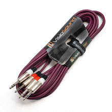 Load image into Gallery viewer, 2 x 6.35mm 1/4' Stereo TRS Jack Balanced Twin Lead / Signal Audio Patch Cable - 3 Colours