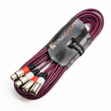 Load image into Gallery viewer, 2 x Male XLR to 2 x Female XLR Balanced Microphone Twin Lead / Audio Patch Cable - 3 Colours