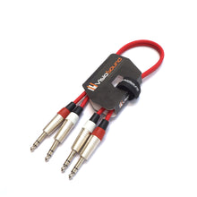 Load image into Gallery viewer, 2 x 6.35mm 1/4' Stereo TRS Jack Balanced Twin Lead / Signal Audio Patch Cable - 3 Colours
