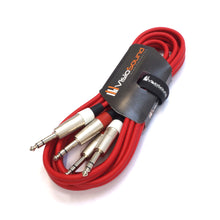 Load image into Gallery viewer, 2 x 6.35mm 1/4' Stereo TRS Jack Balanced Twin Lead / Signal Audio Patch Cable - 3 Colours