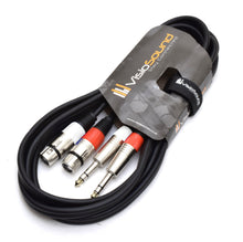 Load image into Gallery viewer, 2 x Female XLR to 2 x 6.35mm 1/4' Stereo TRS Jack Balanced Twin Lead / Patch Cable - 3 Colours