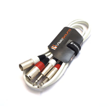 Load image into Gallery viewer, 2 x Male XLR to 2 x 6.35mm 1/4' Stereo TRS Jack Balanced Twin Lead / Patch Cable - 3 Colours