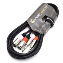 Load image into Gallery viewer, 2 x Male XLR to 2 x 6.35mm 1/4' Stereo TRS Jack Balanced Twin Lead / Patch Cable - 3 Colours