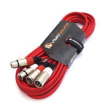 Load image into Gallery viewer, 2 x Male XLR to 2 x Female XLR Balanced Microphone Twin Lead / Audio Patch Cable - 3 Colours