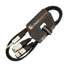 Load image into Gallery viewer, 6.35mm 1/4' Stereo TRS Jack to 1 x Male & 1 x Female XLR / Insert Lead with XLR In/Out