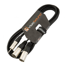 Load image into Gallery viewer, 3.5mm Stereo TRS Mini Jack to Twin 2 x Male XLR Lead / Audio Signal Cable