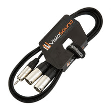 Load image into Gallery viewer, 3.5mm Stereo TRS Mini Jack to Twin 2 x Male XLR Lead / Audio Signal Cable