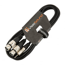 Load image into Gallery viewer, 3.5mm Stereo TRS Mini Jack to Twin 2 x Female XLR Lead / Audio Signal Cable