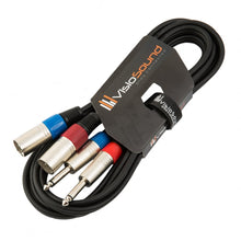 Load image into Gallery viewer, 2 x Male XLR to 2 x 6.35mm 1/4' Mono Jack Twin Lead / Audio Signal Patch Cable