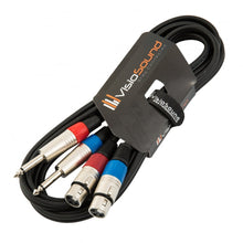 Load image into Gallery viewer, 2 x Female XLR to 2 x 6.35mm 1/4' Mono Jack Twin Lead / Audio Signal Patch Cable