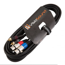 Load image into Gallery viewer, 2 x Female XLR to 2 x RCA Gold Phono Plug Twin Lead / Audio Signal Patch Cable