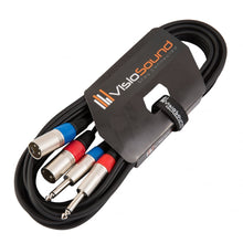 Load image into Gallery viewer, 2 x Male XLR to 2 x 6.35mm 1/4' Mono Jack Twin Lead / Audio Signal Patch Cable