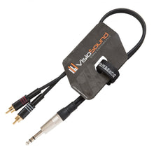 Load image into Gallery viewer, 6.35mm 1/4' Stereo TRS Jack to Twin 2 x RCA Gold Phono Plug Lead / Insert Cable