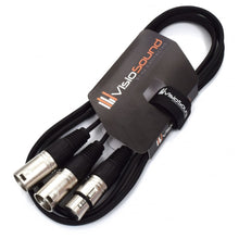 Load image into Gallery viewer, 2 x Male XLR to 1 x Female XLR Microphone Splitter Lead / Combiner Mic Cable
