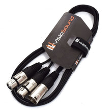 Load image into Gallery viewer, 1 x Male XLR to 2 x Female XLR Microphone Splitter Lead / Combiner Mic Cable