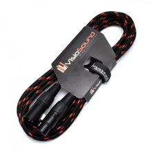 Load image into Gallery viewer, Premium Tweed Male to Female Gold XLR Mic Lead Braided Balanced Microphone Cable