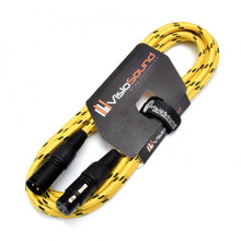 Load image into Gallery viewer, Premium Tweed Male to Female Gold XLR Mic Lead Braided Balanced Microphone Cable