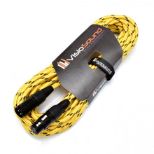 Load image into Gallery viewer, Premium Tweed Male to Female Gold XLR Mic Lead Braided Balanced Microphone Cable
