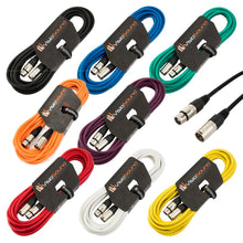 Load image into Gallery viewer, Male to Female XLR Mic Lead / Balanced Microphone / Mic Patch Cable / 7 Colours