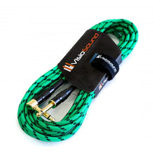 Load image into Gallery viewer, Premium Tweed Guitar Bass Lead / 6.35mm 1/4&quot; Angled Jack / Braided Instrument Cable
