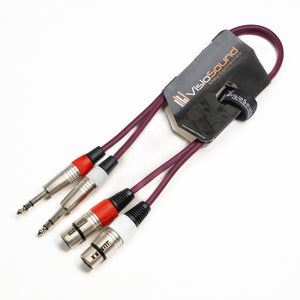 2 x Female XLR to 2 x 6.35mm 1/4' Stereo TRS Jack Balanced Twin Lead / Patch Cable - 3 Colours