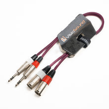 Load image into Gallery viewer, 2 x Male XLR to 2 x 6.35mm 1/4&#39; Stereo TRS Jack Balanced Twin Lead / Patch Cable - 3 Colours
