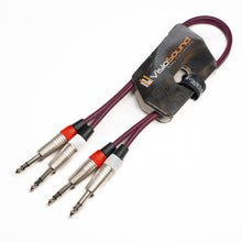 Load image into Gallery viewer, 2 x 6.35mm 1/4&#39; Stereo TRS Jack Balanced Twin Lead / Signal Audio Patch Cable - 3 Colours
