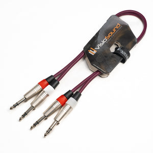 2 x 6.35mm 1/4' Stereo TRS Jack Balanced Twin Lead / Signal Audio Patch Cable - 3 Colours