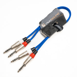 2 x 6.35mm 1/4' Stereo TRS Jack Balanced Twin Lead / Signal Audio Patch Cable - 3 Colours