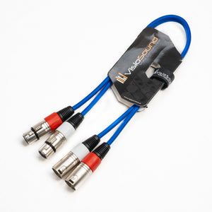 2 x Male XLR to 2 x Female XLR Balanced Microphone Twin Lead / Audio Patch Cable - 3 Colours