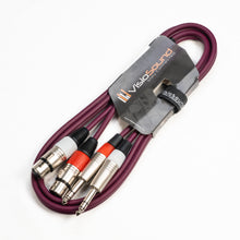 Load image into Gallery viewer, 2 x Female XLR to 2 x 6.35mm 1/4&#39; Stereo TRS Jack Balanced Twin Lead / Patch Cable - 3 Colours
