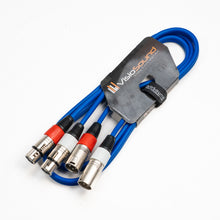 Load image into Gallery viewer, 2 x Male XLR to 2 x Female XLR Balanced Microphone Twin Lead / Audio Patch Cable - 3 Colours
