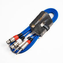 Load image into Gallery viewer, 2 x Female XLR to 2 x 6.35mm 1/4&#39; Stereo TRS Jack Balanced Twin Lead / Patch Cable - 3 Colours
