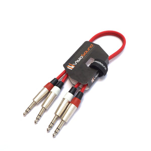 2 x 6.35mm 1/4' Stereo TRS Jack Balanced Twin Lead / Signal Audio Patch Cable - 3 Colours