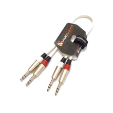 Load image into Gallery viewer, 2 x 6.35mm 1/4&#39; Stereo TRS Jack Balanced Twin Lead / Signal Audio Patch Cable - 3 Colours
