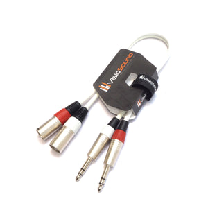 2 x Male XLR to 2 x 6.35mm 1/4' Stereo TRS Jack Balanced Twin Lead / Patch Cable - 3 Colours