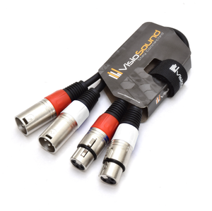 2 x Male XLR to 2 x Female XLR Balanced Microphone Twin Lead / Audio Patch Cable - 3 Colours
