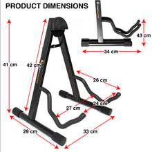 Load image into Gallery viewer, VisioSound Folding Guitar Stand Universal Portable Metal A-frame Floor Stand for Acoustic Classical Electric Bass Guitars
