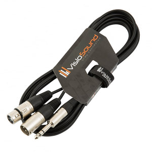 6.35mm 1/4' Stereo TRS Jack to 1 x Male & 1 x Female XLR / Insert Lead with XLR In/Out
