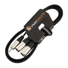 Load image into Gallery viewer, 3.5mm Stereo TRS Mini Jack to Twin 2 x Male XLR Lead / Audio Signal Cable

