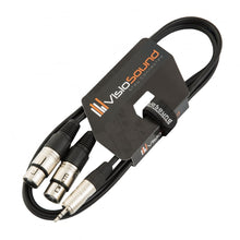 Load image into Gallery viewer, 3.5mm Stereo TRS Mini Jack to Twin 2 x Female XLR Lead / Audio Signal Cable
