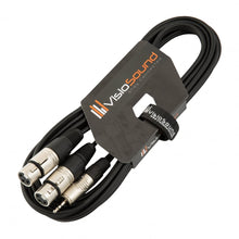 Load image into Gallery viewer, 3.5mm Stereo TRS Mini Jack to Twin 2 x Female XLR Lead / Audio Signal Cable
