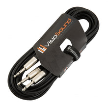 Load image into Gallery viewer, 6.35mm 1/4&#39; Stereo TRS Jack to 2 x 6.35mm 1/4&#39; Mono Jack Insert Cable / Y Lead
