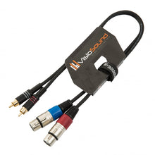 Load image into Gallery viewer, 2 x Female XLR to 2 x RCA Gold Phono Plug Twin Lead / Audio Signal Patch Cable
