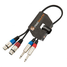 Load image into Gallery viewer, 2 x Female XLR to 2 x 6.35mm 1/4&#39; Mono Jack Twin Lead / Audio Signal Patch Cable
