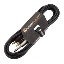 Load image into Gallery viewer, 6.35mm 1/4&#39; Stereo TRS Jack to Twin 2 x RCA Gold Phono Plug Lead / Insert Cable
